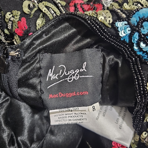 MAC DUGGAL size 8 EMBELLISHED FLORAL SEQUINED GOWN Dress - Picture 6 of 6